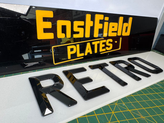 Retro Style Number Plates